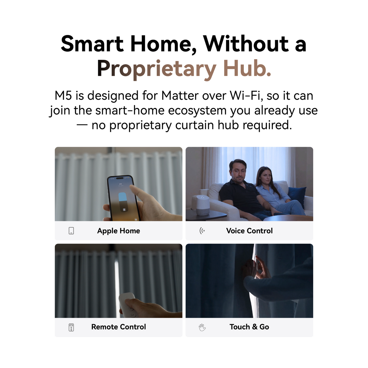 M5 All-in-One Smart Curtain Rod