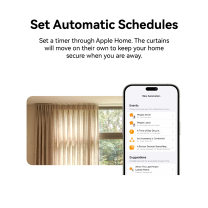 RezeFlow M1 No-Cut Motorized Smart Curtain Track, Apple Home Certified Matter Works with HomeKit Alexa Google Siri, Ceiling/Wall Mount