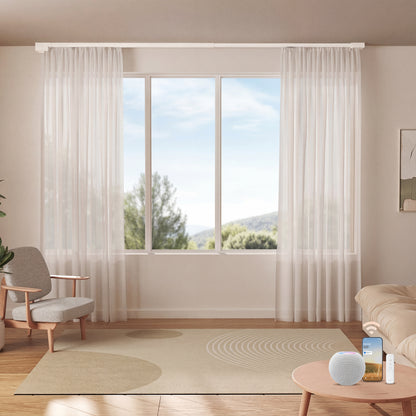 RezeFlow M1 No-Cut Motorized Smart Curtain Track, Apple Home Certified Matter Works with HomeKit Alexa Google Siri, Ceiling/Wall Mount
